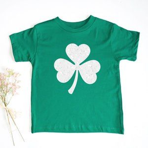 Kids Toddler St Patricks Day Glitter Shamrock Tee